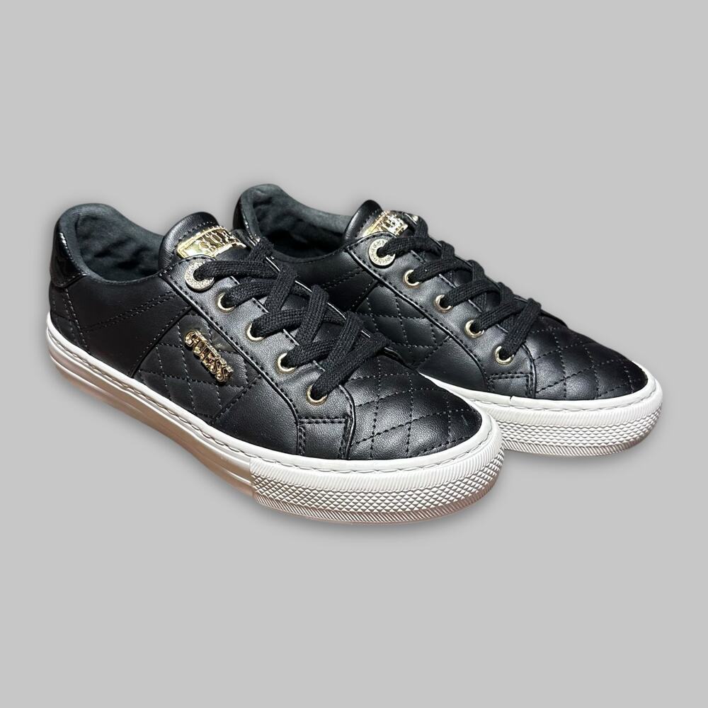 Guess GWLoven Black Quilted Low Top Sneakers – Women’s Size 5.5